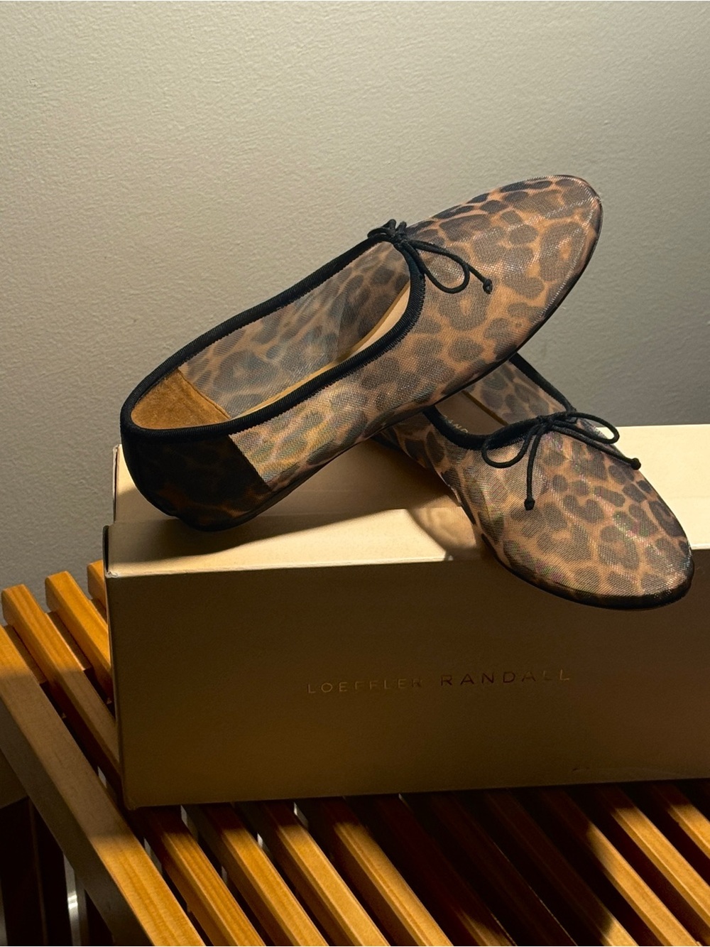 Loeffler Randall Leopard-Print Ballet Flats in Brown and Black